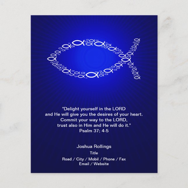 Christian Fish on navy blue background Flyer (Front)