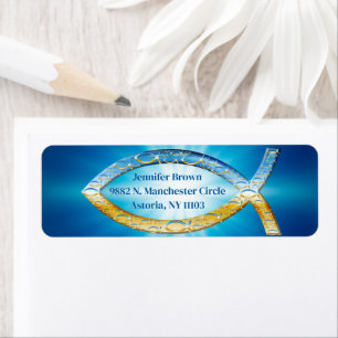 Christian Fish   share your Faith Return Address Label