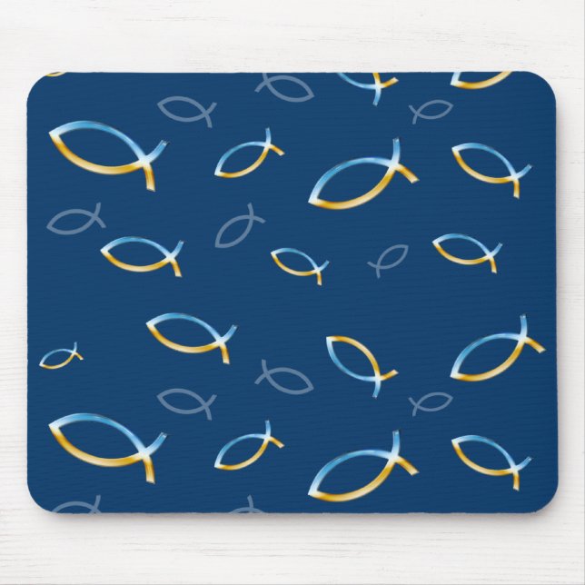 Christian Fish Sky & Ground Pattern - Mousepad (Front)