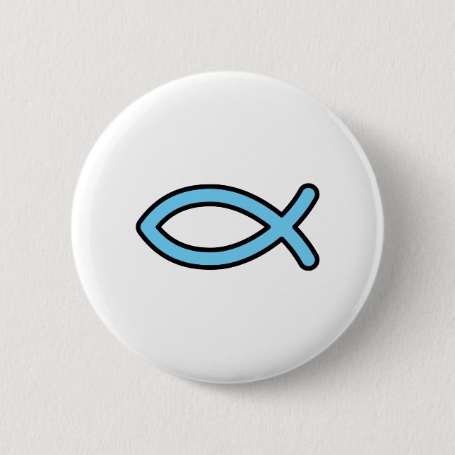 Christian Fish Symbol 6 Cm Round Badge (Front)