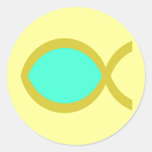 Christian Fish Symbol Classic Round Sticker
