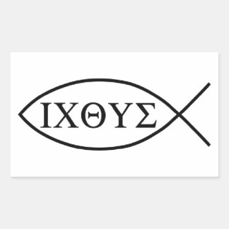 Christian fish symbol ICHTHYS or ICHTHUS Rectangular Sticker