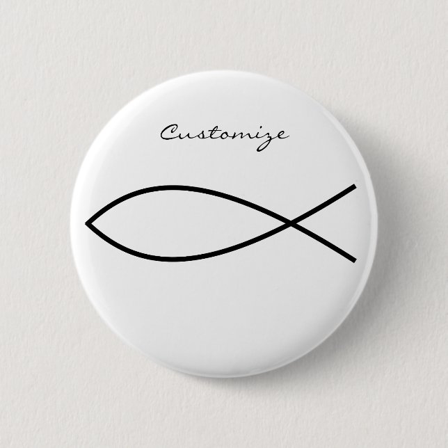 Christian Fish Symbol Ichthys Thunder_Cove 6 Cm Round Badge (Front)
