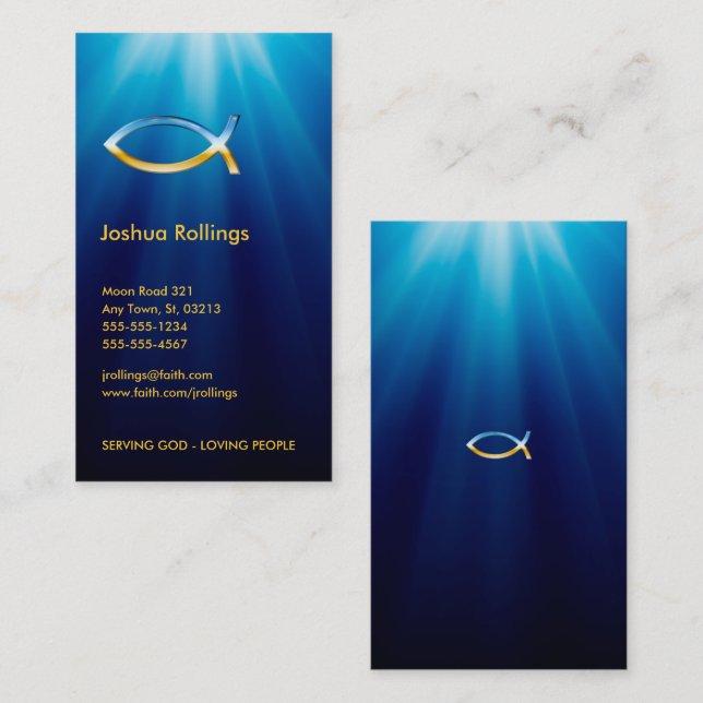 Christian Fish Symbol | Inspirational Business Card (Front/Back)