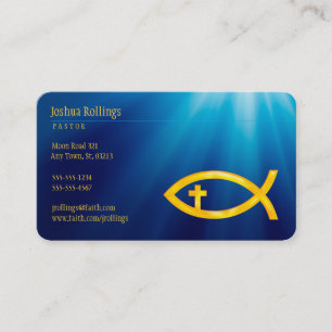 Christian Fish Symbol   Inspirational Business Card