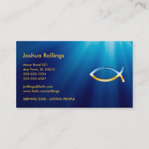 Christian Fish Symbol Inspirational Business Card