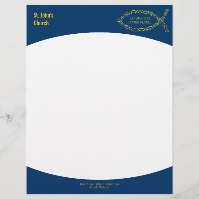 Christian Fish Symbol Letterhead (Front)