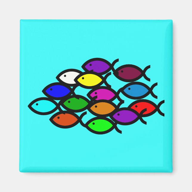 Christian Fish Symbols - Rainbow School - Magnet (Front)