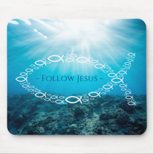 Christian Fishes   Follow Jesus Mouse Pad
