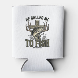 Christian Fishing Design He Called Me to Fish Can Cooler