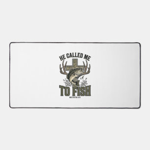 Christian Fishing Design He Called Me to Fish Desk Mat
