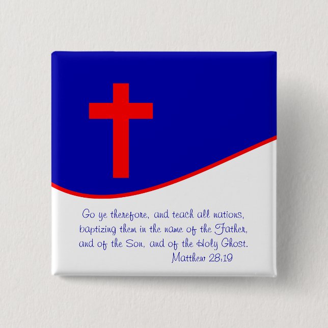 Christian Flag Inspired 15 Cm Square Badge (Front)