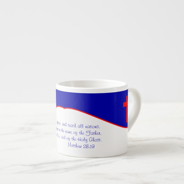 Christian Flag Inspired Espresso Cup (Front Right)