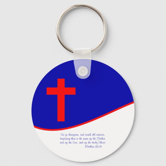 Christian Flag Inspired Key Ring (Front)