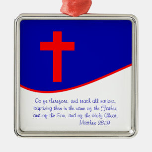 Christian Flag Inspired Metal Ornament