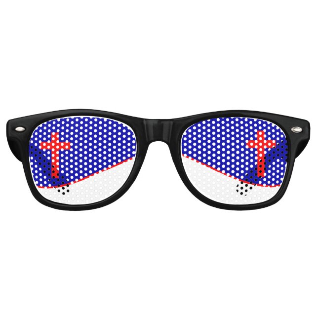 Christian Flag Inspired Retro Sunglasses (Front)
