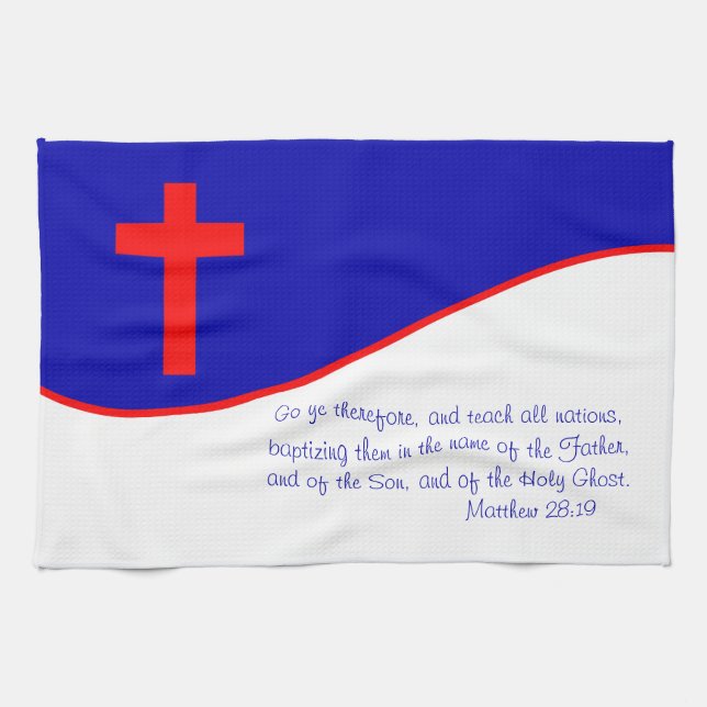 Christian Flag Inspired Tea Towel (Horizontal)
