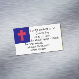 Christian Flag Pledge Magnetic Business Card