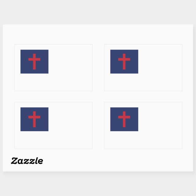 Christian Flag Rectangular Sticker (Sheet)