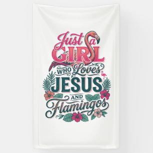 Christian Flamingo Girl Vintage Banner