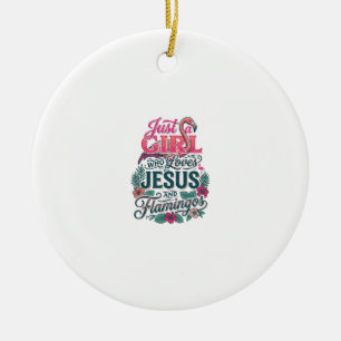 Christian Flamingo Girl Vintage Ceramic Ornament