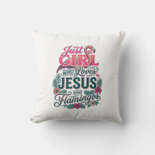 Christian Flamingo Girl Vintage Cushion