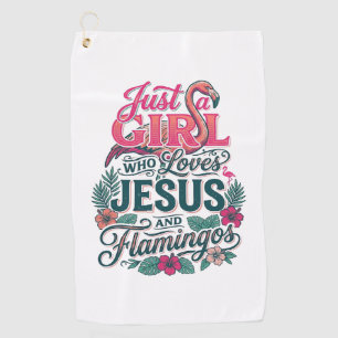 Christian Flamingo Girl Vintage Golf Towel