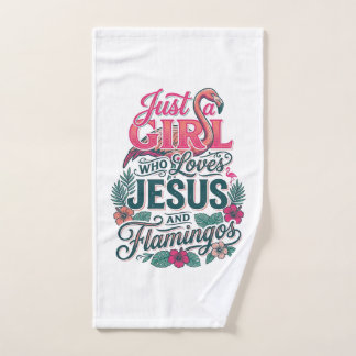 Christian Flamingo Girl Vintage Hand Towel