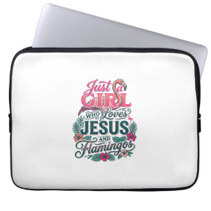 Christian Flamingo Girl Vintage Laptop Sleeve