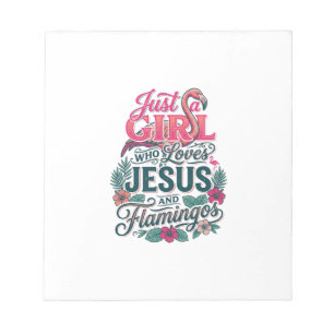 Christian Flamingo Girl Vintage Notepad