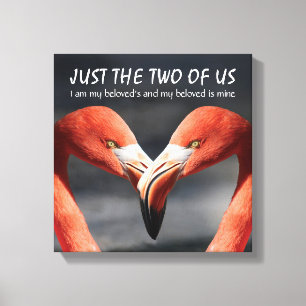 Christian Flamingo JUST THE TWO OF US Scripture Canvas Print