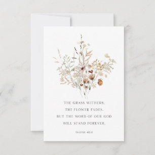 Christian Floral Art Isaiah 40:8 Greeting Card