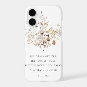 Christian Floral Art Isaiah 40:8 Phone Case