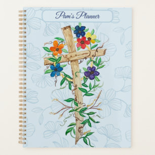 Christian Floral Cross Planner