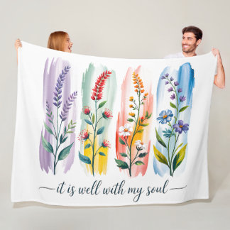 Christian Floral Frequency Custom Fleece Blanket 