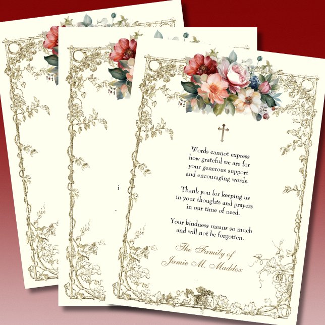 Christian Floral Funeral Memorial Sympathy Invitation (Creator Uploaded)