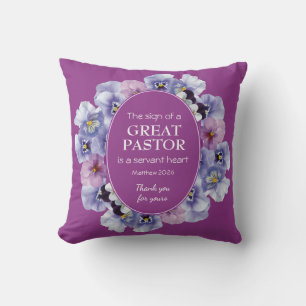 Christian Floral PASTOR APPRECIATION Servant Heart Cushion