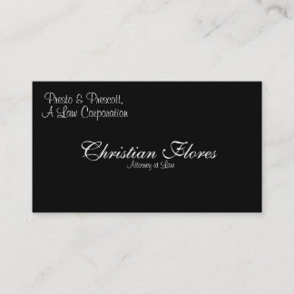 Christian Flores, Attorney at Law, Presto & Pre... Business Card