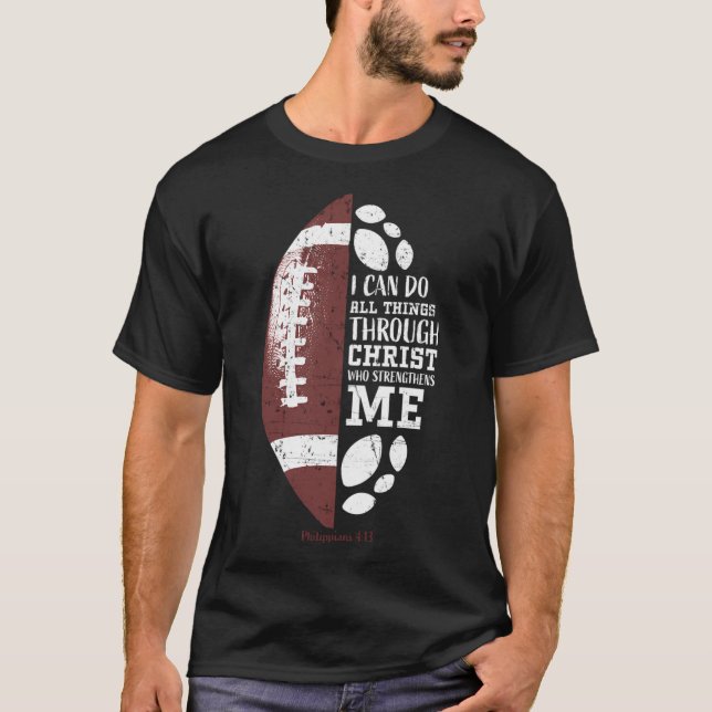 Christian Football n Religious Verse T-Shirt (Front)