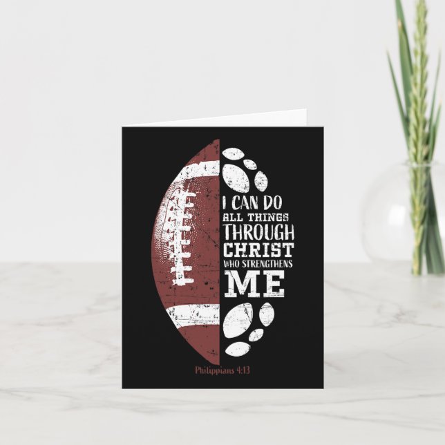 Christian Football Philippians 413 Religious Verse Card (Front)