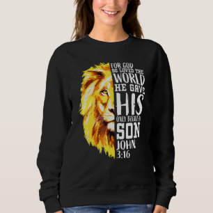 Christian For Men Lion Of Judah Graphic God John 3 Sweatshirt