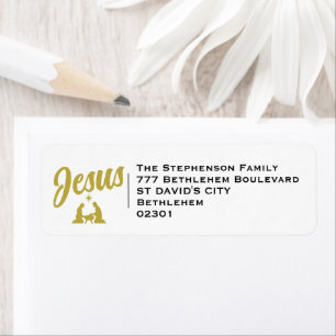 Christian FOR UNTO US Isaiah Photo Christmas Return Address Label