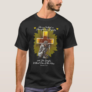 Christian For Women Cross Bible Verse Sunflower T-Shirt