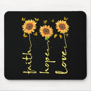 Christian For Women Sunflower Faith Hope Love Mouse Pad