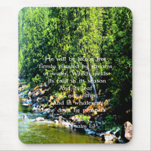 Christian Forest Photo Bible Verse Mouse Pad