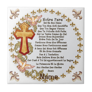 Christian French Lords Prayer  Ceramic Tile