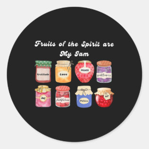 Christian Fruit Of The Spirit Is My Jam Bible Reli Classic Round Sticker