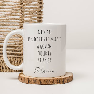 Christian Fuelled By Prayer Custom Name Black Coffee Mug