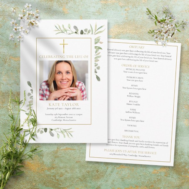 Christian Funeral Memorial Order Of Service Program (Creator Uploaded)