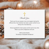 Christian Funeral Memorial Simple Cross Thank You